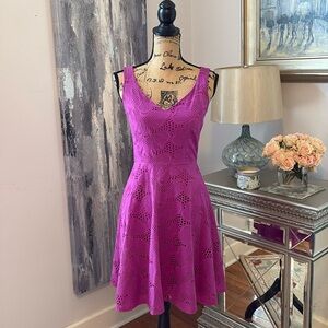 Antonio Melani violet purple embroidered summer sundress cruise cocktail XS 0